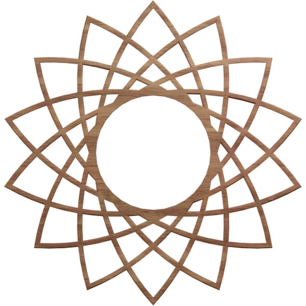 Ekena Millwork Eleanor Wood Fretwork Pierced Ceiling Medallion, Walnut, 20"OD x 7 3/4"ID x 1/4"T CMWP20X20X0250EAWA - main
